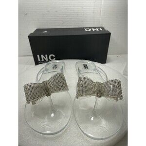 I.N.C Madena Bow Jelly Sandals, Clear, Women Size 11M Item#749